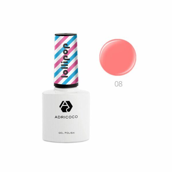 Гель-лак ADRICOCO Lollipop №08 - Сахарный петушок, 8 мл.