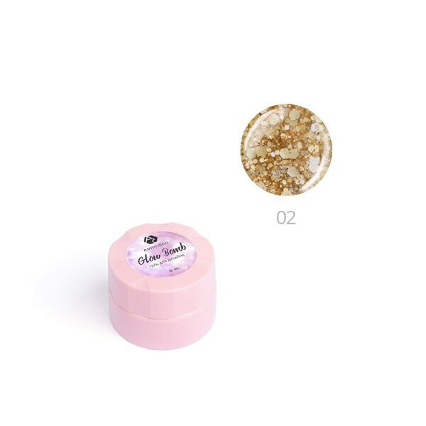 Гель для дизайна ногтей ADRICOCO Glow Bomb №02 "Медовый блеск" (6 мл.)