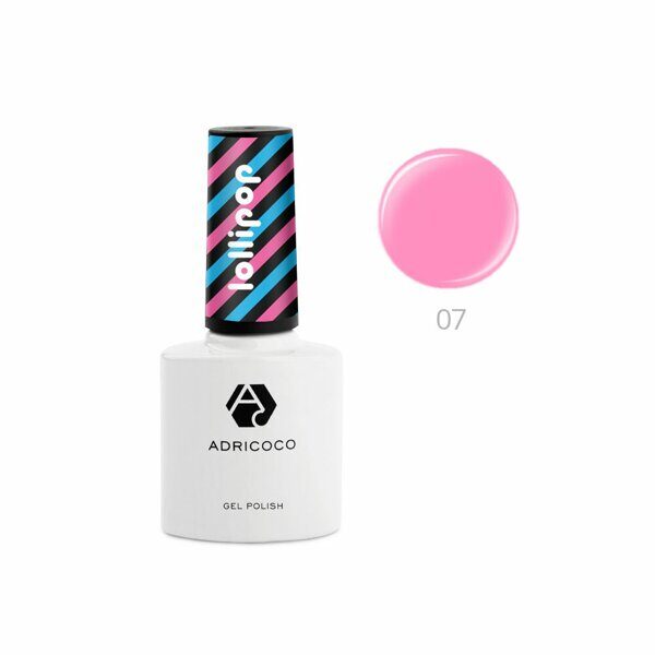 Гель-лак ADRICOCO Lollipop №07 - Клубничный чупа-чупс, 8 мл.